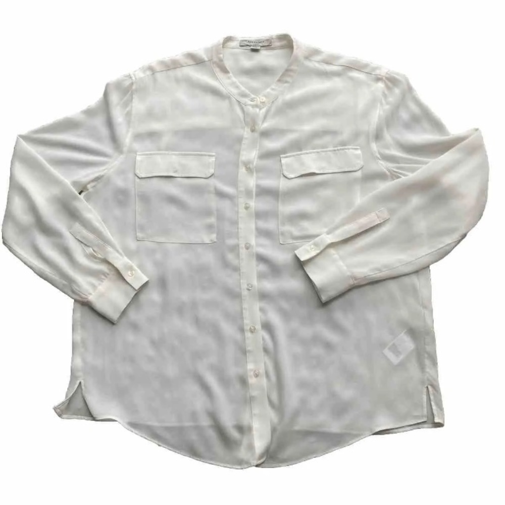AllSaints Lexi shirt button down blouse white size large